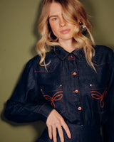 Camisa Jeans com Bordado