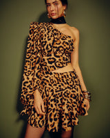 Vestido Animal Print Um Ombro