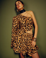 Vestido Animal Print Um Ombro