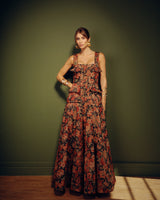 Vestido Midi Jacquard Floral