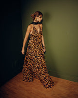 Vestido Longo Animal Print Fluido