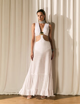Vestido Recortes Off-White