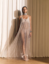 Vestido Transparente com Brilho