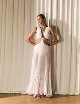 Vestido Recortes Off-White